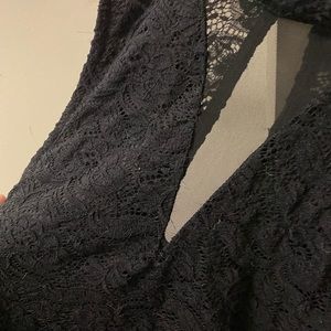 Black mesh body suit